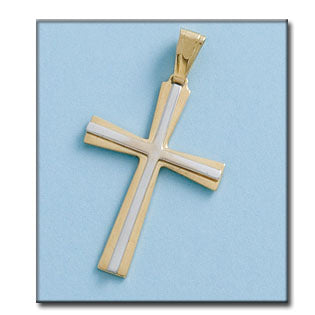 CRUZ ORO 18KL BICOLOR - 22X32MM - Peso: 3.20 gr 