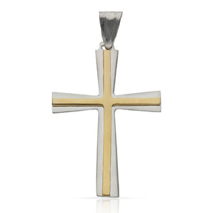 CRUZ ORO 18KL BICOLOR -22X33MM - Peso: 3.00 gr 