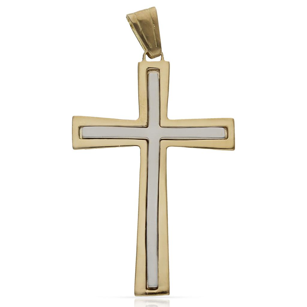 CRUZ ORO 18KL BICOLOR - 26X40MM - Peso: 5.40 gr 