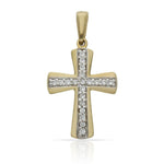 CRUZ ORO 18KL BICOLOR CIRCONITAS - 14x21MM
