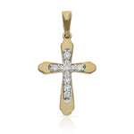 CRUZ ORO 18KL BICOLOR CIRCONITAS - 14x21MM