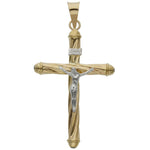 CRUZ ORO 18KL BICOLOR CON CRISTO - 26x44MM