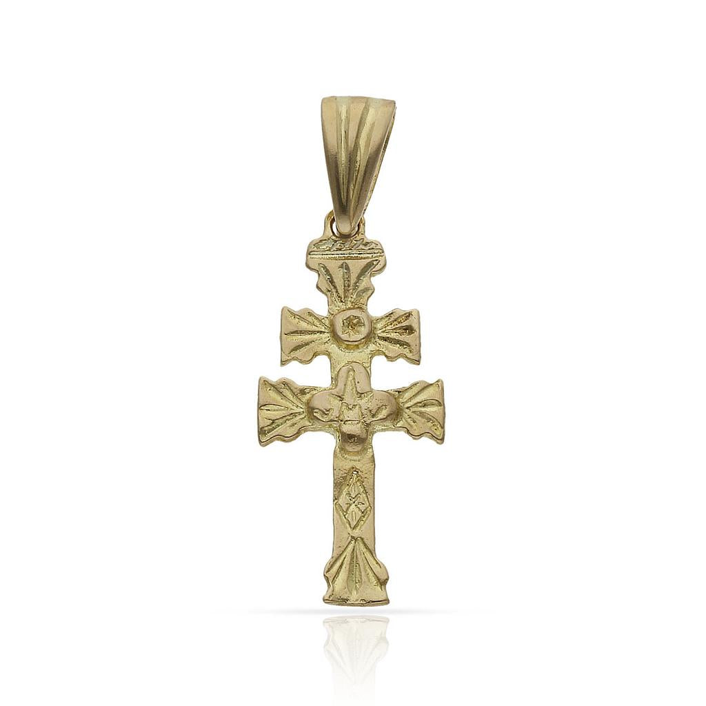 CRUZ ORO 18KL CARAVACA - 11x25MM - Peso: 2.30 gr 