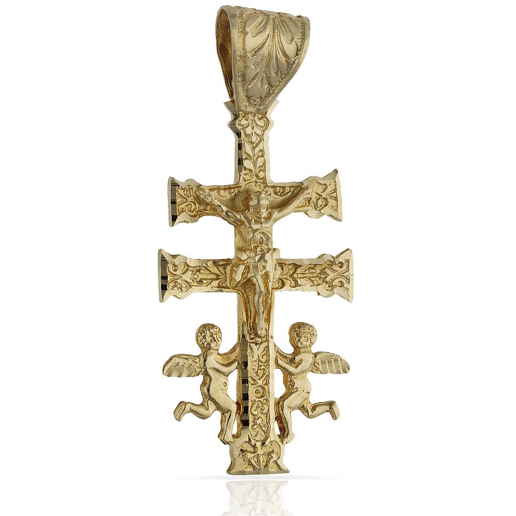 CRUZ ORO 18KL CARAVACA - 24X47MM - Peso: 11.25 gr 