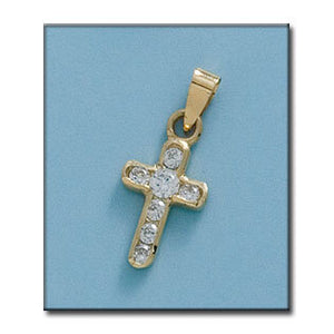 CRUZ ORO 18KL CIRCONITAS - 10X19MM