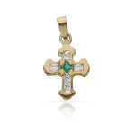 CRUZ ORO 18KL CIRCONITAS - 11x17MM