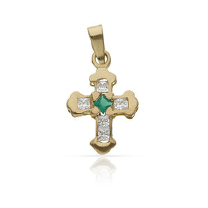 CRUZ ORO 18KL CIRCONITAS - 11x17MM