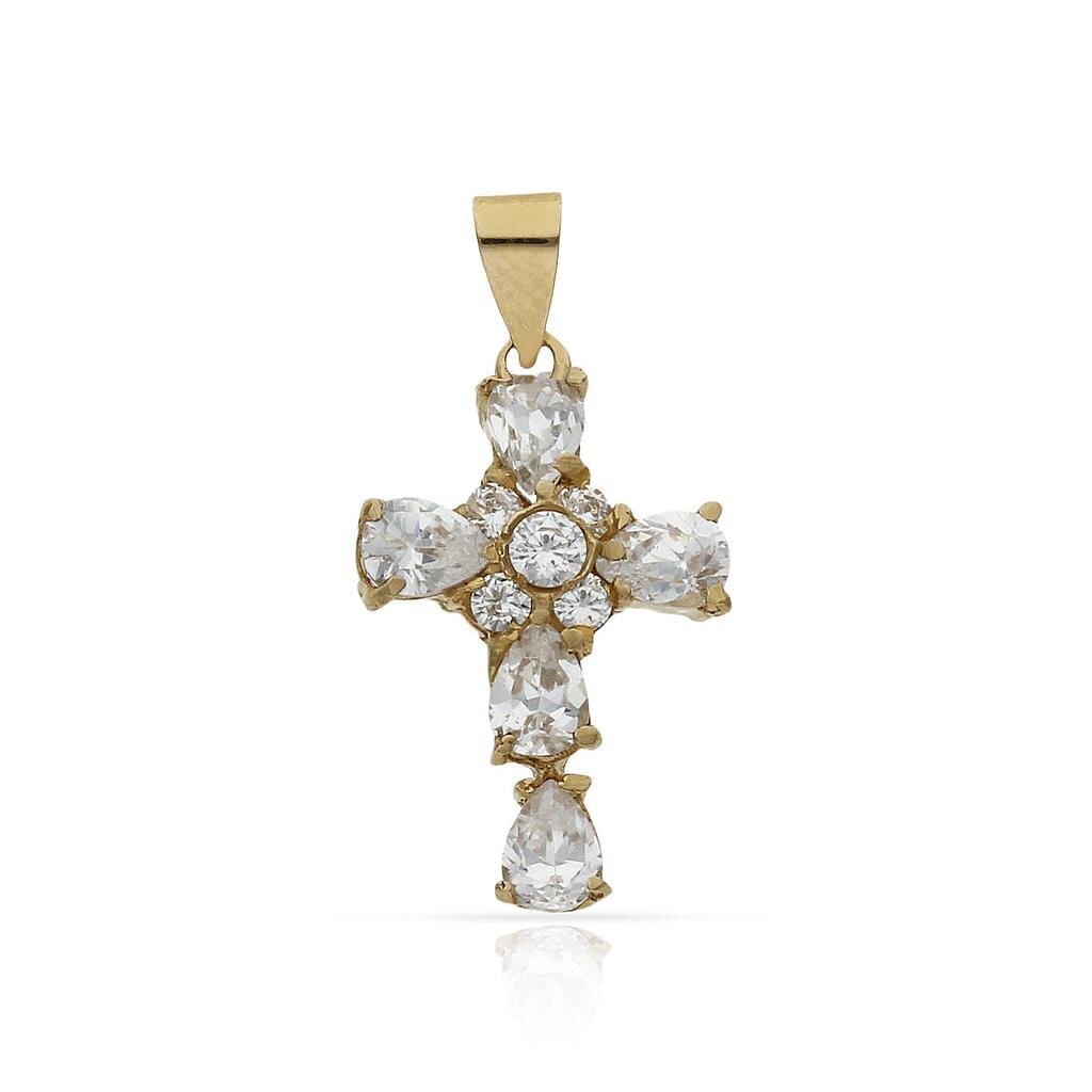 CRUZ ORO 18KL CIRCONITAS - 11x18MM