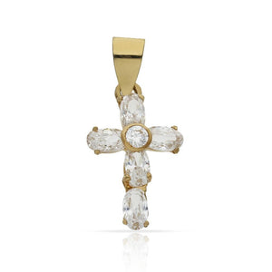 CRUZ ORO 18KL CIRCONITAS - 12x19MM
