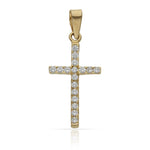 CRUZ ORO 18KL CIRCONITAS - 12x22MM