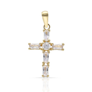 CRUZ ORO 18KL CIRCONITAS - 13x18MM