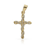 CRUZ ORO 18KL CIRCONITAS - 13x20MM