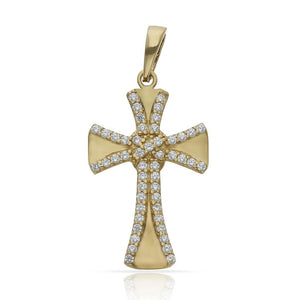 CRUZ ORO 18KL CIRCONITAS - 13x22MM