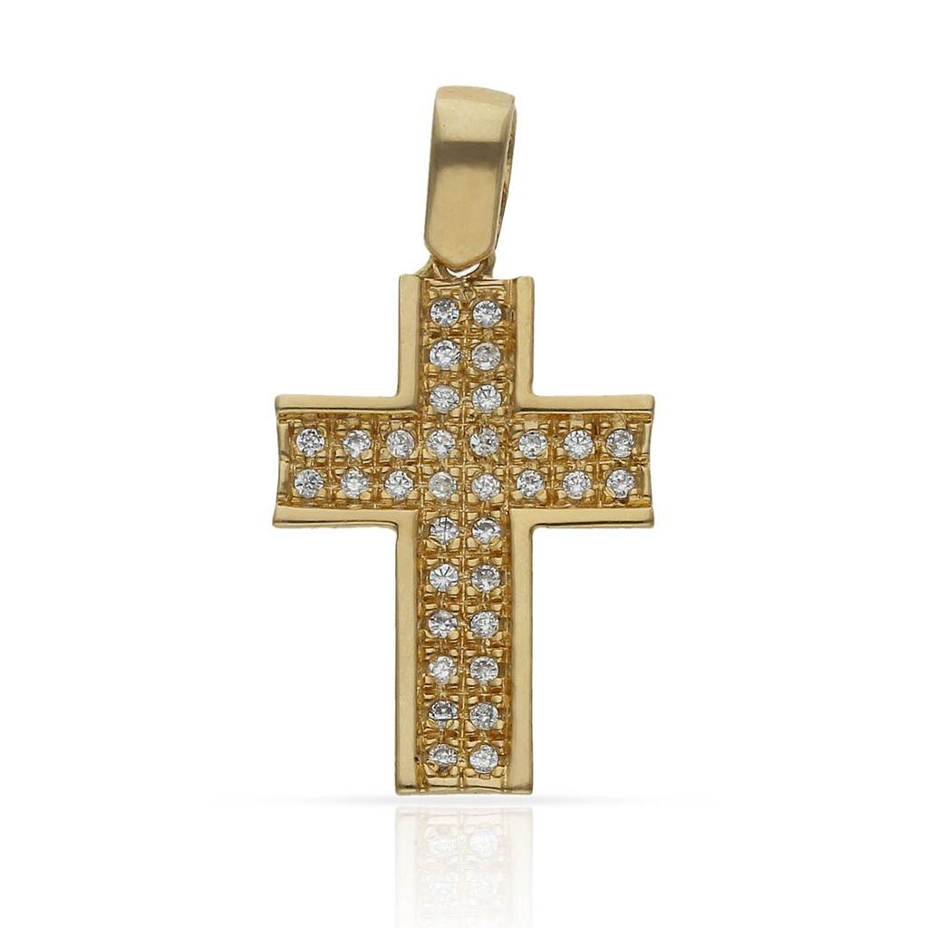 CRUZ ORO 18KL CIRCONITAS - 14x20MM