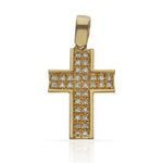 CRUZ ORO 18KL CIRCONITAS - 14x20MM