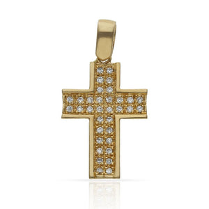 CRUZ ORO 18KL CIRCONITAS - 14x20MM