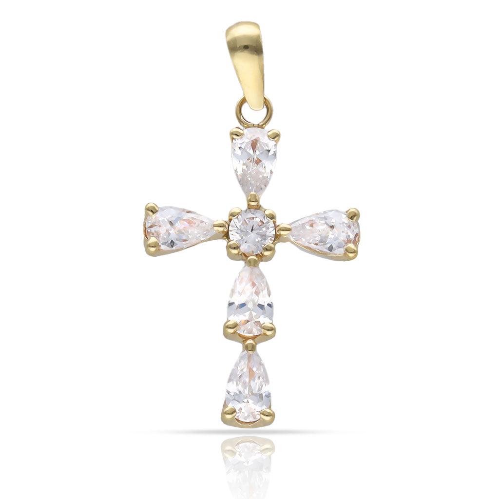 CRUZ ORO 18KL CIRCONITAS - 14x20MM