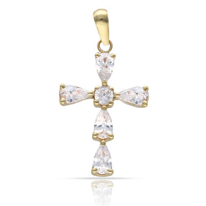 CRUZ ORO 18KL CIRCONITAS - 14x20MM