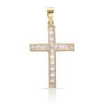 CRUZ ORO 18KL CIRCONITAS - 14x20MM