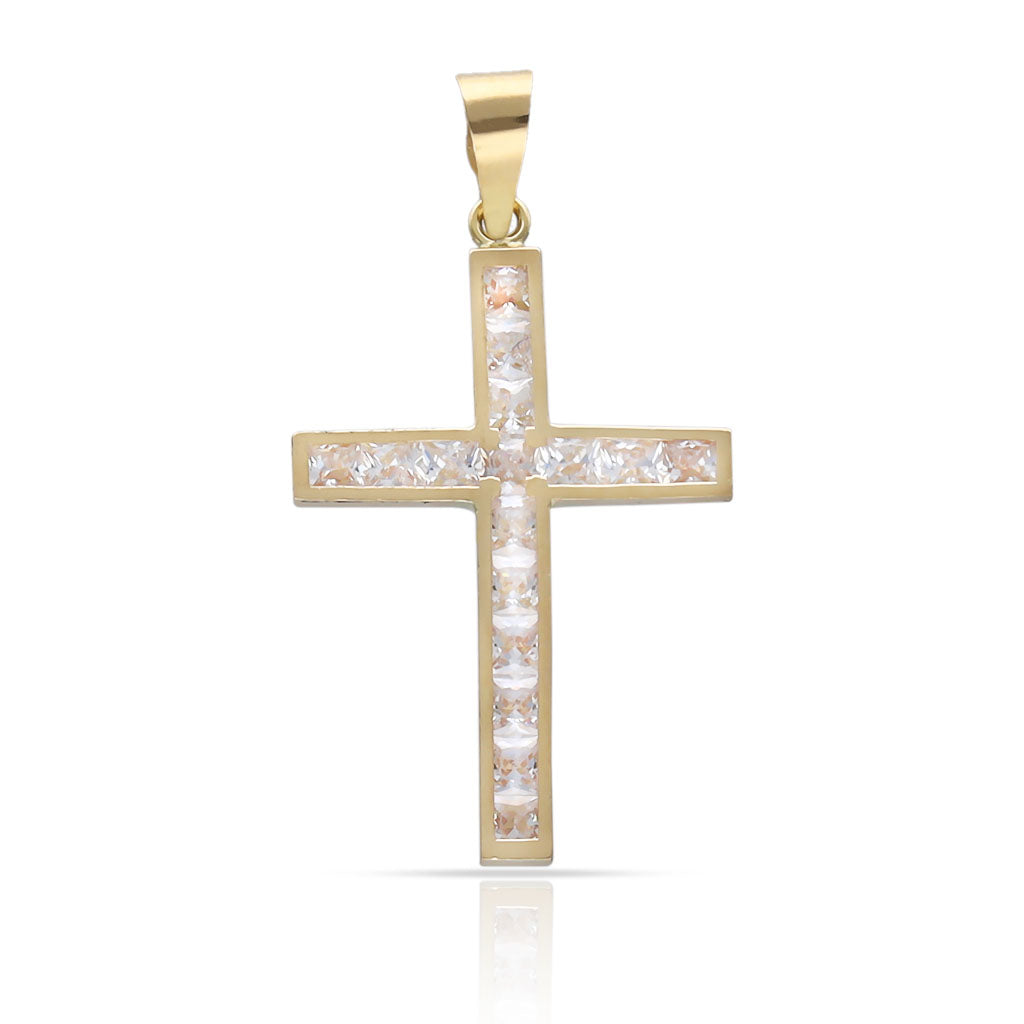 CRUZ ORO 18KL CIRCONITAS - 14x20MM