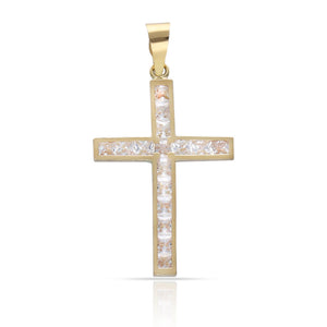 CRUZ ORO 18KL CIRCONITAS - 14x20MM