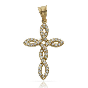 CRUZ ORO 18KL CIRCONITAS - 14x23MM
