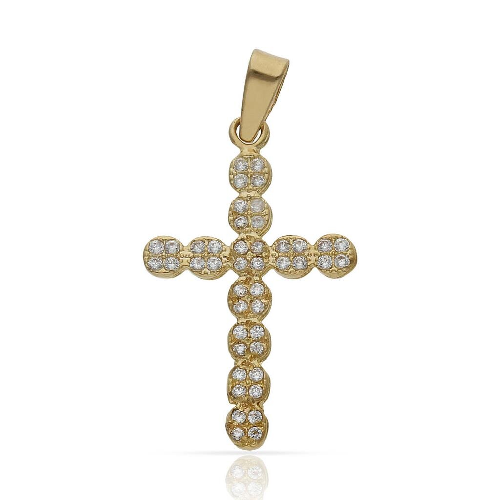 CRUZ ORO 18KL CIRCONITAS - 15x23MM