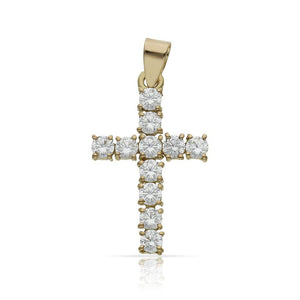 CRUZ ORO 18KL CIRCONITAS - 15x25MM