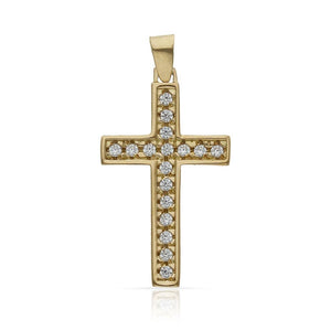 CRUZ ORO 18KL CIRCONITAS - 16x27MM