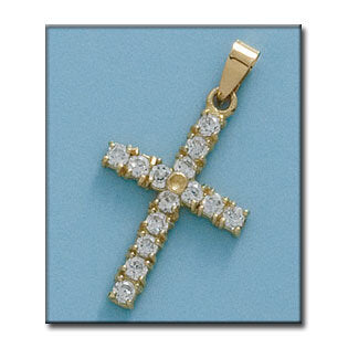 CRUZ ORO 18KL CIRCONITAS - 17X27MM