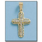 CRUZ ORO 18KL CIRCONITAS - 18X27MM