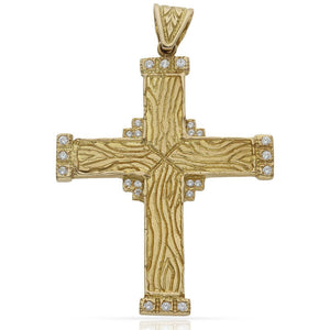 CRUZ ORO 18KL CIRCONITAS - 38X50MM - Peso: 10.70 gr 