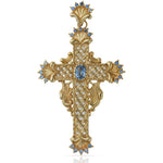 CRUZ ORO 18KL CIRCONITAS - 47x72MM - Peso: 27.05 gr 