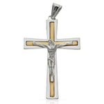 CRUZ ORO 18KL CRISTO BICOLOR - 26x40MM - Peso: 6.40 gr 
