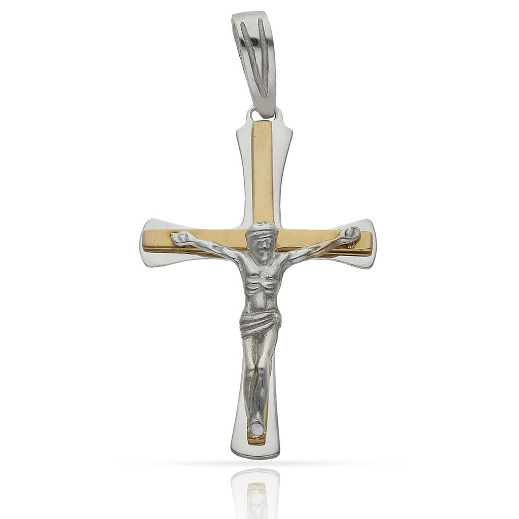CRUZ ORO 18KL CRISTO BICOLOR - Peso: 2.25 gr 