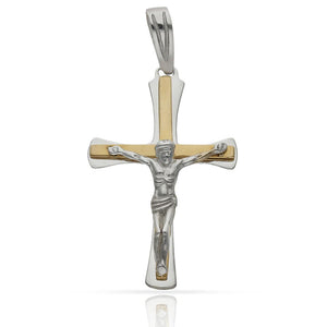 CRUZ ORO 18KL CRISTO BICOLOR - Peso: 2.25 gr 