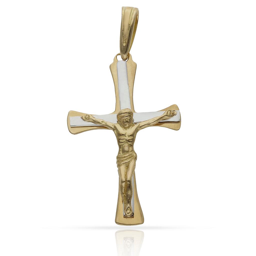 CRUZ ORO 18KL CRISTO BICOLOR - Peso: 2.50 gr 