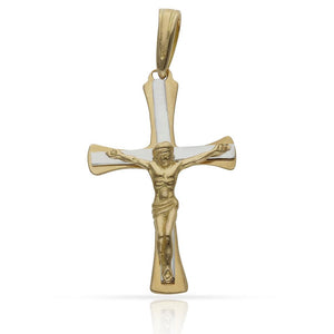 CRUZ ORO 18KL CRISTO BICOLOR - Peso: 2.50 gr 