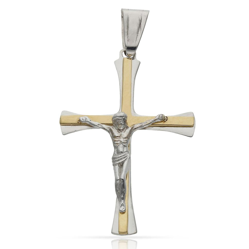 CRUZ ORO 18KL CRISTO BICOLOR - Peso: 2.80 gr 
