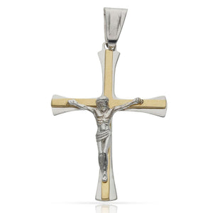 CRUZ ORO 18KL CRISTO BICOLOR - Peso: 2.80 gr 