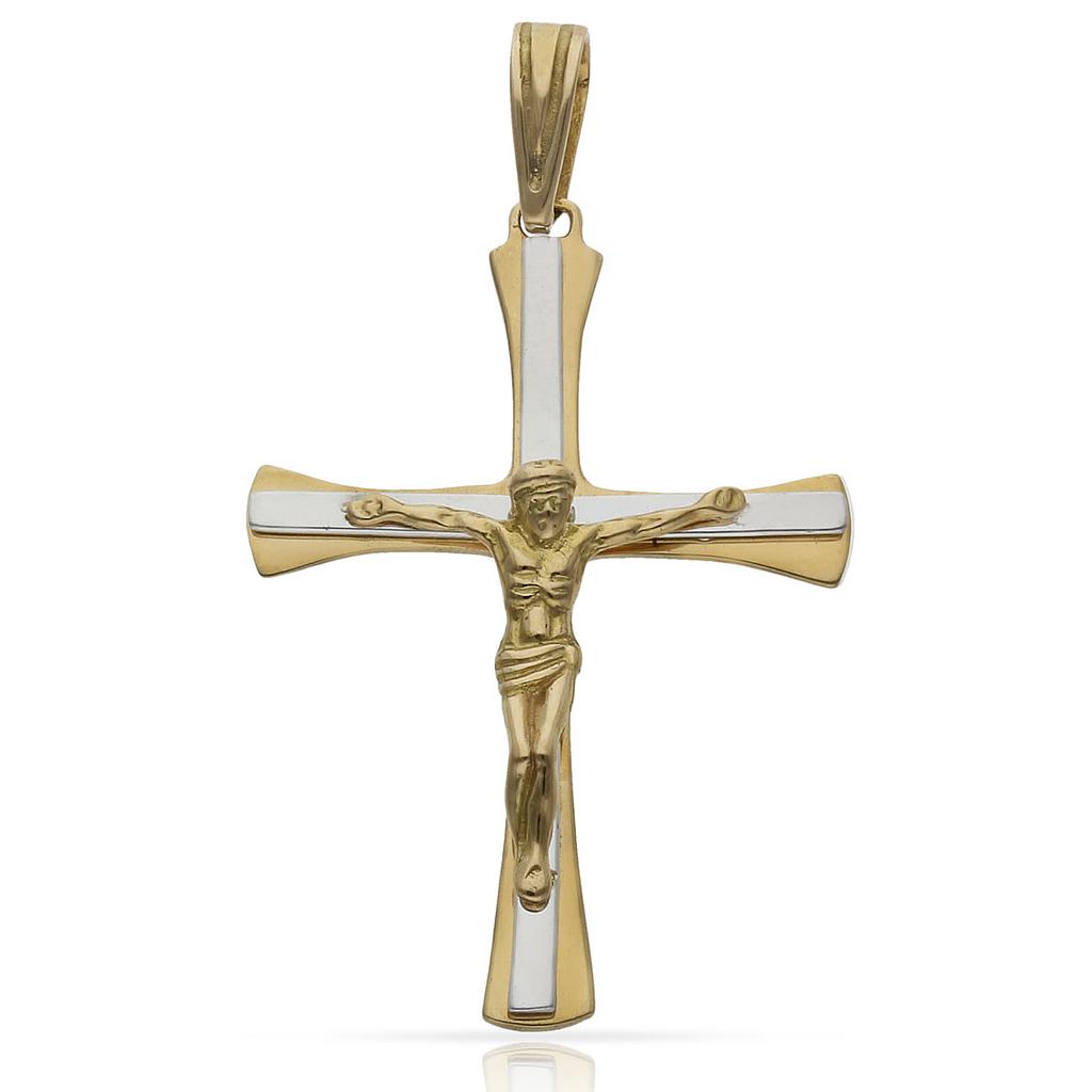 CRUZ ORO 18KL CRISTO BICOLOR - Peso: 3.10 gr 