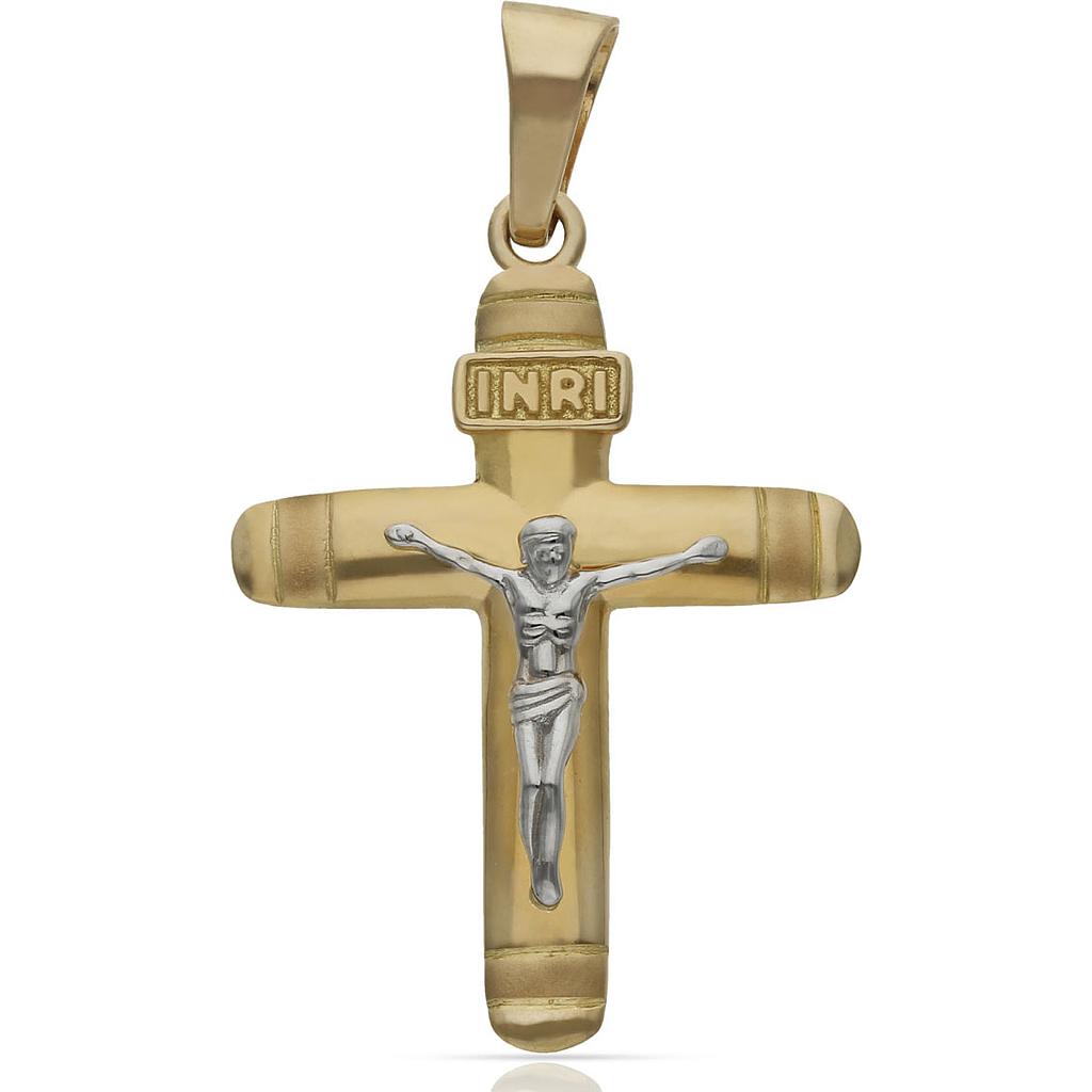 CRUZ ORO 18KL CRISTO BICOLOR - Peso: 4.65 gr 