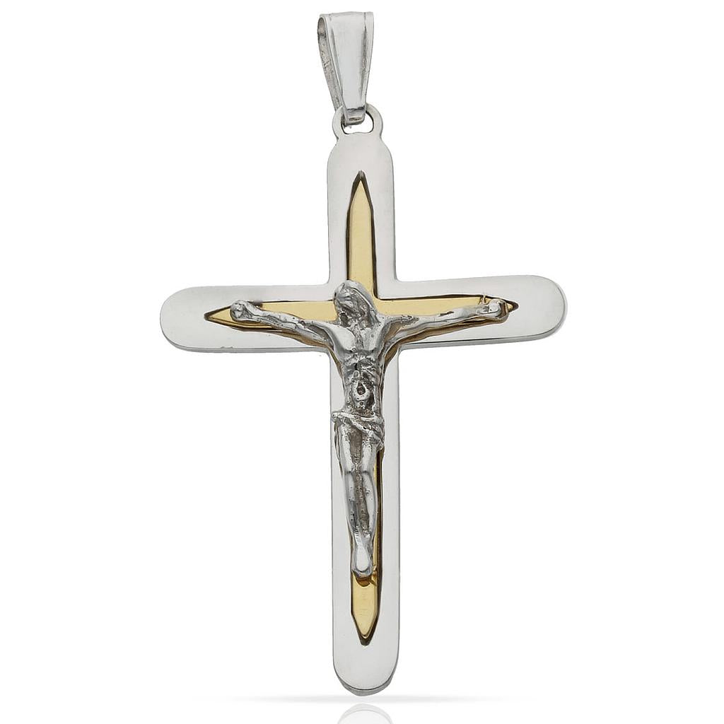CRUZ ORO 18KL CRISTO BICOLOR - Peso: 5.45 gr 