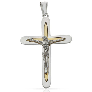 CRUZ ORO 18KL CRISTO BICOLOR - Peso: 5.45 gr 