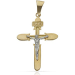 CRUZ ORO 18KL CRISTO BICOLOR - Peso: 5.60 gr 