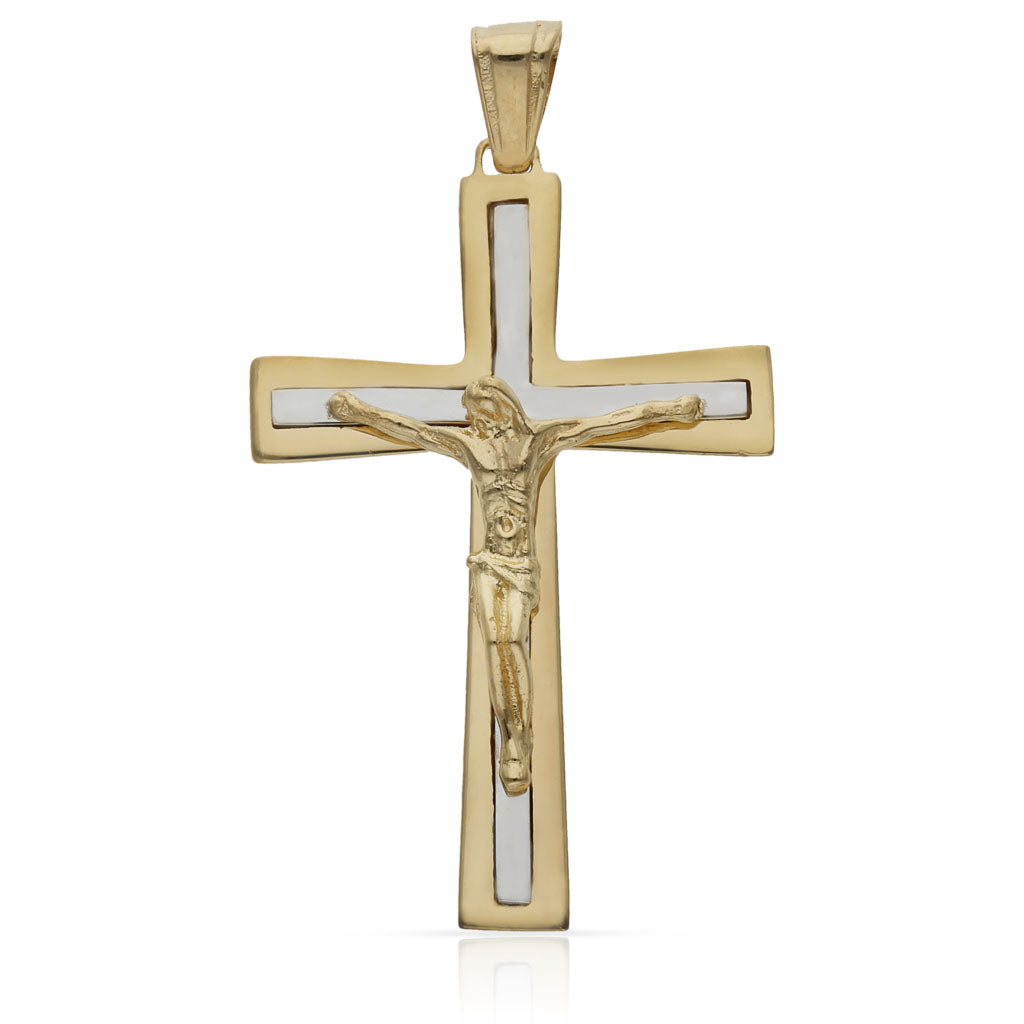 CRUZ ORO 18KL CRISTO BICOLOR - Peso: 5.75 gr 