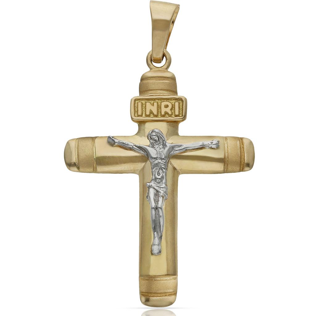 CRUZ ORO 18KL CRISTO BICOLOR - Peso: 7.15 gr 