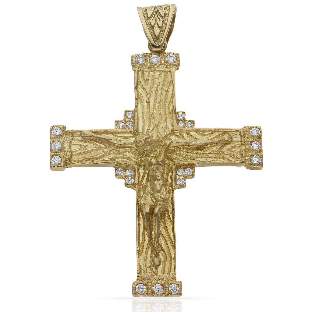 CRUZ ORO 18KL CRISTO CIRCONITAS - Peso: 11.20 gr 