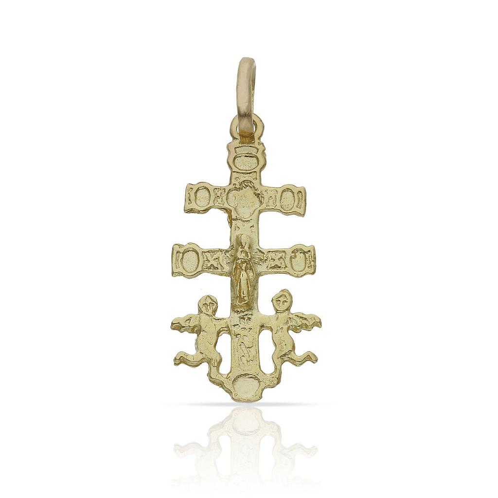 CRUZ ORO 18KL DE CARAVACA - 12X23MM - Peso: 1.50 gr 