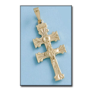 CRUZ ORO 18KL DE CARAVACA - 17X35MM - Peso: 2.85 gr 